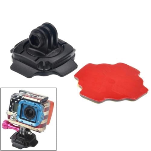 360 Degree Adjust Helmet Mount Adapter with Sticker for GoPro, Insta360, DJI and Other Action