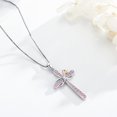 thumbnail image 2 of Midir&Etain Cross Necklace for Women Sterling Silver Birthstone Pendant Necklace Rose Flower Infinity Cross Necklace Christian Religious Jewelry Birthday Gifts for Women Daughter Friends, 2 of 6