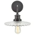 thumbnail image 4 of Aspen Creative 62105, One-Light Metal Bathroom Vanity Wall Light Fixture, 9 1/2" Wide, Transitional Design in Oil Rubbed Bronze with Clear Glass Shade, 4 of 6