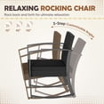 thumbnail image 4 of Homall Patio Furniture Set Outdoor Rocker All Weather PP Rocking Chair with Cushion Set of 3, Gray, 4 of 7