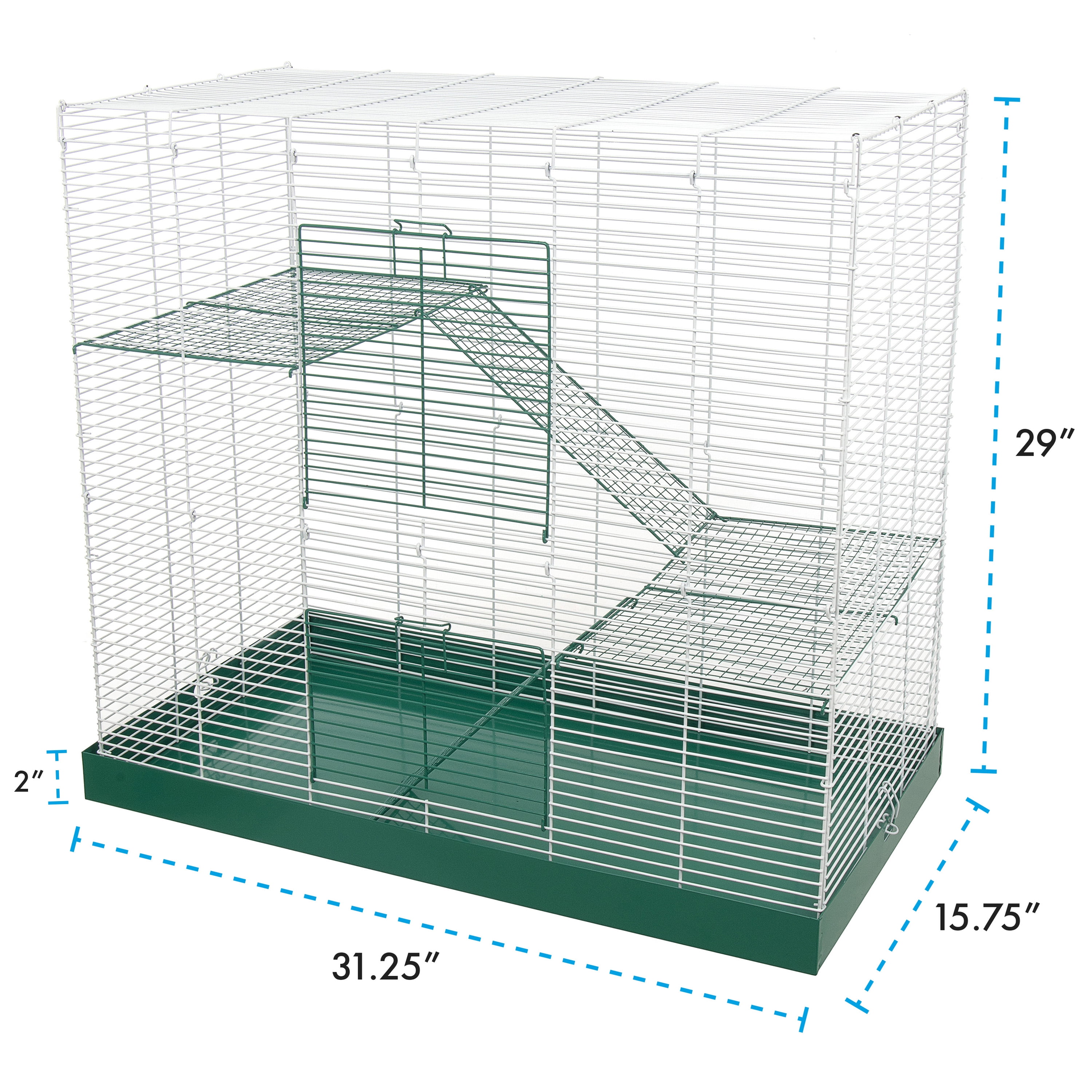 Ware Pet Products Durable Powder-Coated Metal 3-Story Small Animal Cage for Rats & Hamsters, 30.5"W x 15.75"D x 28"H