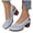 Grey, variant on Women's Close Toe Chunky Heel Mary Jane Shoes Breathable Mid Heel Wedge Sandals Hollow Out Slingback Beach Sandal Brown Size 6.5