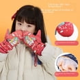 thumbnail image 4 of Guantes de esquí para niños, de invierno, de terciopelo grueso, fríos, cálidos, para jugar en la nieve, impermeables, antideslizantes, bonitos guantes de dibujos animados, 4 of 5