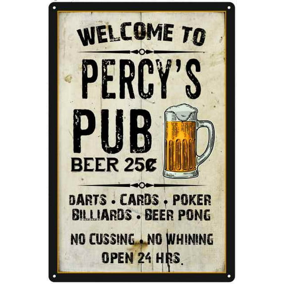 PERCY'S Pub Sign Vintage Man Cave Bar 16 x 24 Matte Finish Metal 116240028468