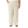 thumbnail image 5 of Briggs Women's Linen Blend Pull On Pant (Tan, L), 5 of 6