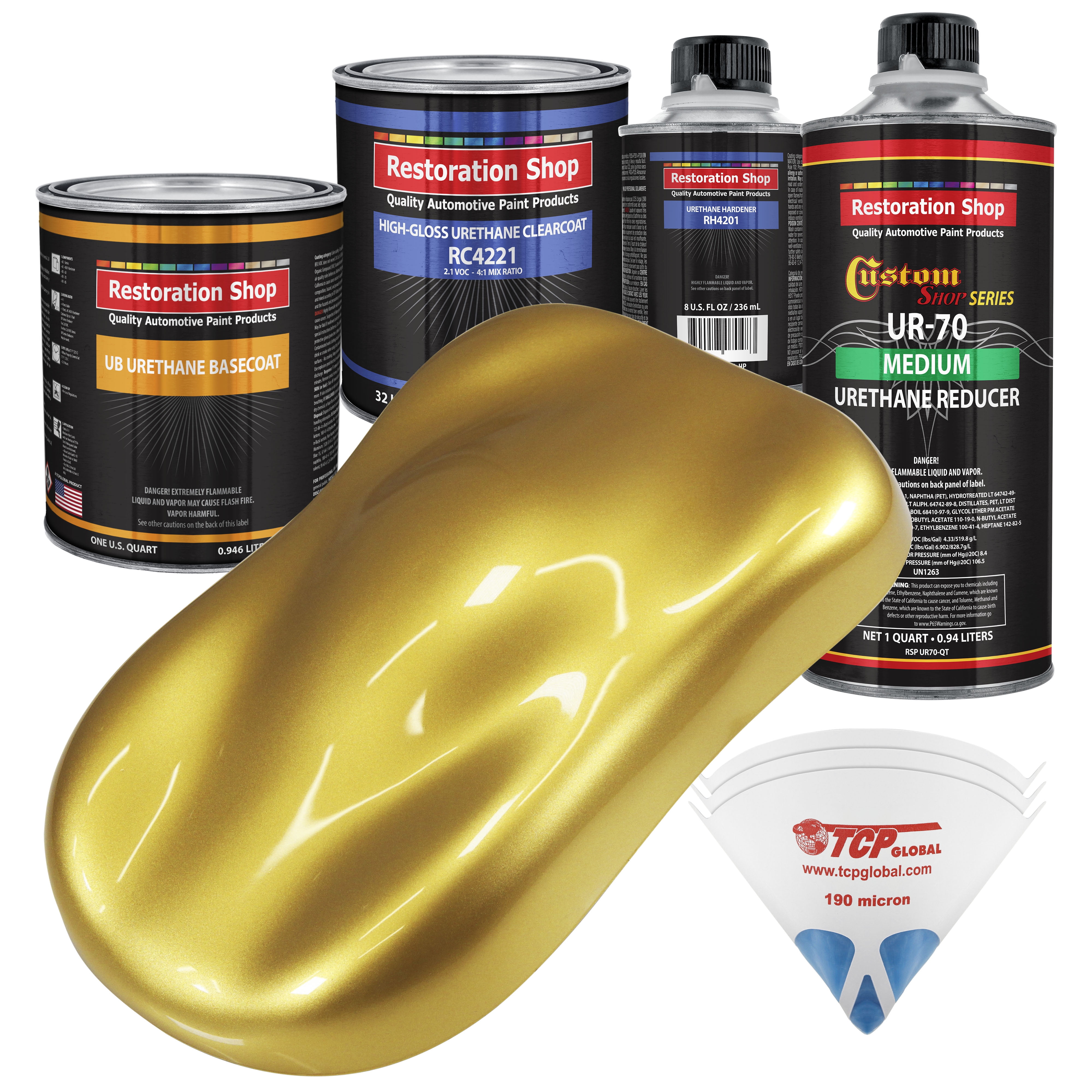 Anniversary Gold Metallic Quart URETHANE BASECOAT CLEARCOAT Car Auto Paint Kit