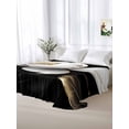 thumbnail image 6 of Gorgeous Flowers Flat Sheet Only Twin Size, Soft Breathable Bed Top Sheets for Mattress, White Gold Floral Botanicals Black Luxury Bedding Flat Sheets for Home Hotel Bedroom Bed Protection, 6 of 9