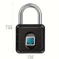 thumbnail image 2 of PEACNNG Smart Fingerprint Lock for Gym  School  Luggage & More - Biometric Metal Keyless Lock  Black, 2 of 7
