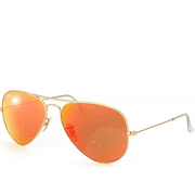 Ry Bn RB3025 Large Aviator Sunglasses - 112/69 Gold (Orange Flash Lens) - 58mm