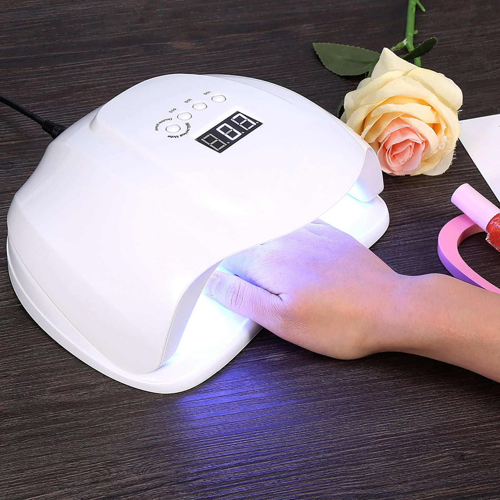 Nieyigj 54W SUN X UVLED Nail Lamp Professional Dryer for Gel Polish with Smart Sensor, US Plug White