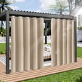 thumbnail image 2 of Lapalife Outdoor Curtains for Patio Waterproof W71xL96, Blackout Weighted Outside Curtains Weatherproof UV Resistant Privacy for Porch, Pergola, Beige, 1 Panel, 2 of 8