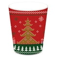 thumbnail image 3 of CC HOME Christmas Theme Red Green Sweaters pattern Tableware set serves for-16 Disposable Paper Plates Cups Napkins for Winter Xmas Theme Party Supplies, 3 of 7