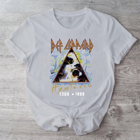 80s Rock Tour Hysteria Tribute Shirt, Classic Metal Band Graphic Tee, Vintage Stage Performance T-shirt, Throwback Fan Style Top-TH10110