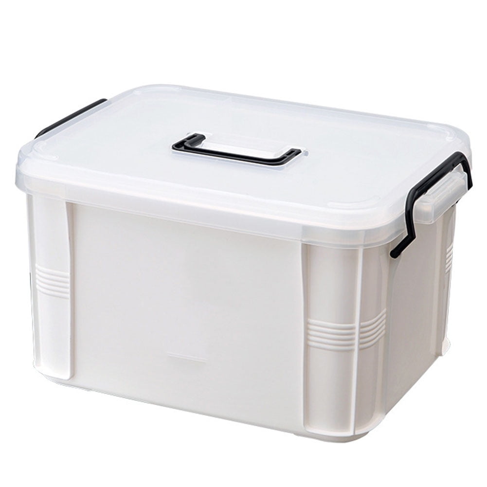 Box First Aid Empty Medicine Storage Box Organizer Family Emergency Kit Easily Accessible Transparent Lockable Lid