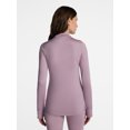 thumbnail image 3 of ClimateRight by Cuddl Duds Women's Warm Plush Warmth Mock Neck Base Layer Thermal Top, Sizes XS to 4X, 3 of 5
