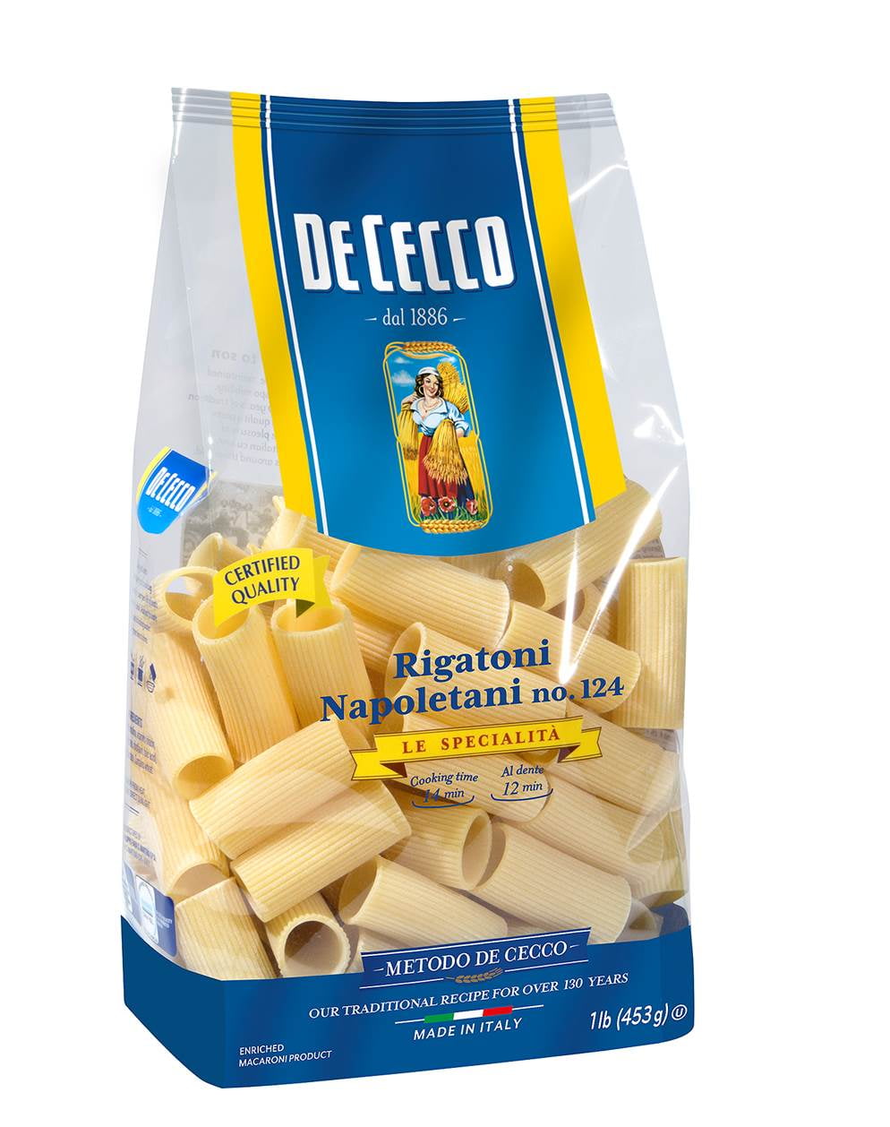 De Cecco Rigatoni Napoletani No.124 Pasta, 16 oz