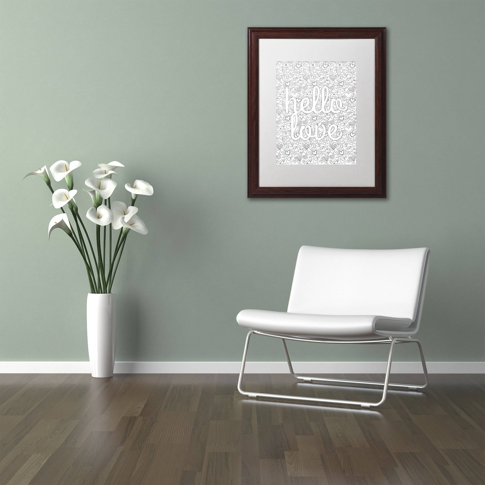 Trademark Fine Art "Letters and Words 17" Canvas Art by Hello Angel, White Matte, Wood Frame