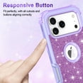 thumbnail image 6 of Casetego Compatible with iPhone 17 Pro Max Case,Glitter Sparkly Bling Shockproof Heavy Duty Hybrid Sturdy High Impact Protective Cover for Women Girls,Light Purple, 6 of 7