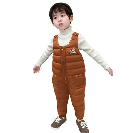 

Child Kids Toddler Toddler Baby Boys Girls Sleeveless Solid Jumpsuit Cotton Wadded Suspender Ski Bib Pants Overalls Trousers Outfit Clothes Baby Snap up Dinosaur Outfit 18 Months Baby Boy