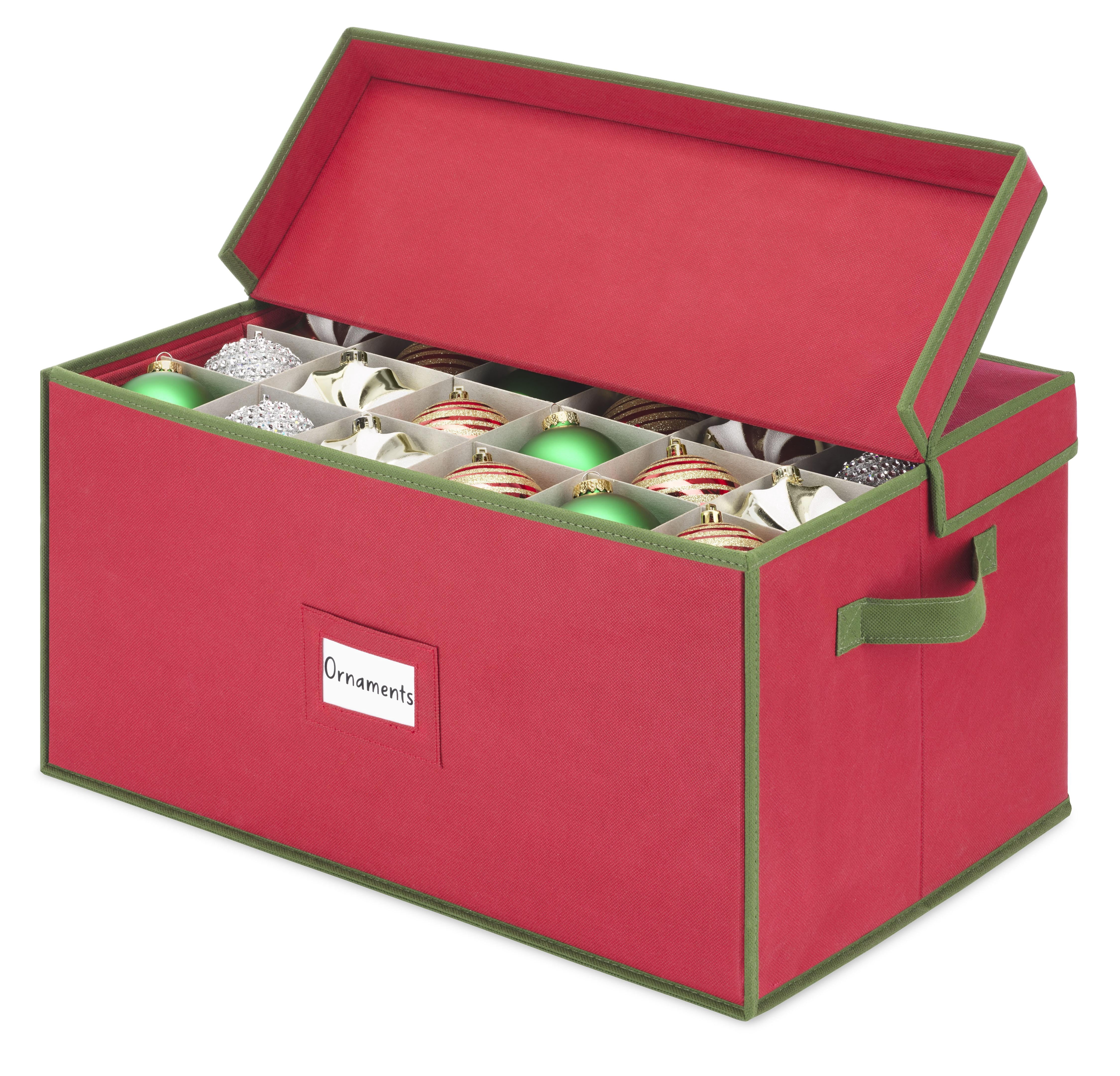Whitmor Storage Organizer Box with Removable Trays - Red w/Green Trim - Adult