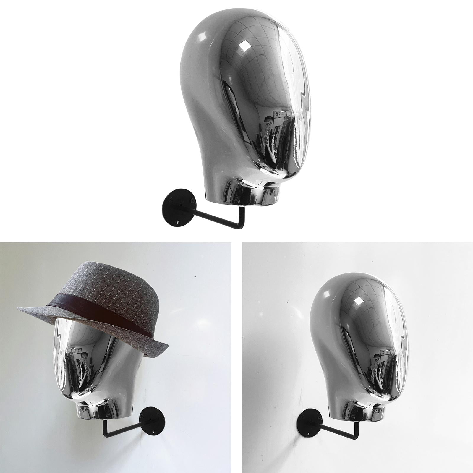 Hat Rack Wall Mounted Model Mannequin Head Metal Decorative Hanger Display Stand