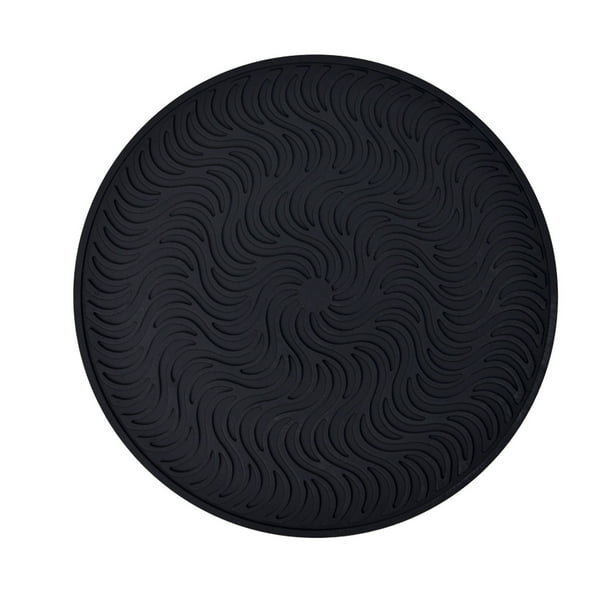 Alfombrilla geométrica de gel de sílice aislante del calor, redonda de 20 cm (8 pulgadas), color sólido, resistente a altas temperaturas, mantel individual impermeable y resistente al aceite, para
