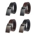 thumbnail image 4 of Cinturón de cuero de traje Formal para hombre de tamaño aleatorio, pretina ajustable para adultos con hebilla automática, accesorios de ropa Ropa, zapatos y accesorios Miscelánea café negro Sonducket AP012835-04, 4 of 6