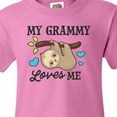 thumbnail image 4 of Inktastic My Grammy Loves Me with Sloth and Hearts Youth T-Shirt, 4 of 5