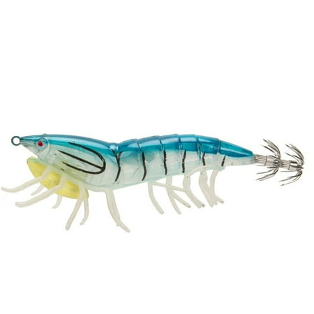 ASKMZ Fishing Bait Luminous Shrimp Lure with Hook Realistic Vibrant Color Compact Size Squid Jig Fishing Supplies