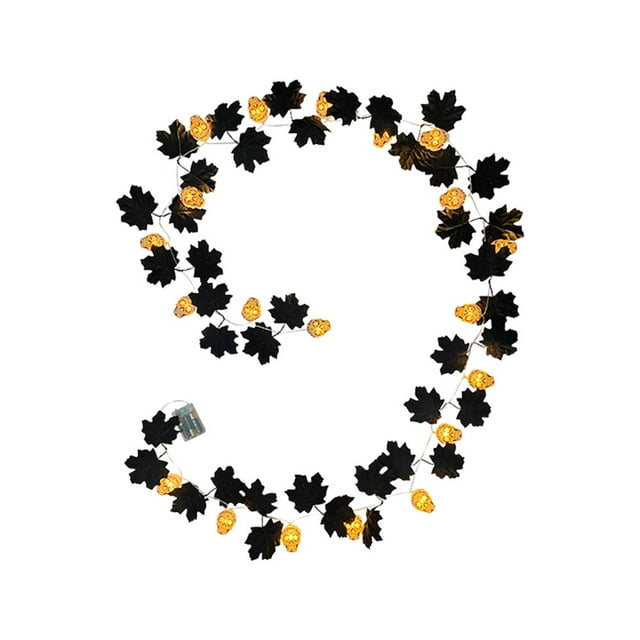 Artificial Maple Leaf Rattan String Light Front Door Simulation Skull Party Window 3m/10ft Halloween Pumpkin Lights