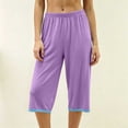 thumbnail image 3 of Stamzod Capri Pants for Women Color Block Straight Leg Cropped Lounge Pants Loose Casual Soft Sleep Capris Womens Pajamas XL, 3 of 9