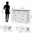 thumbnail image 5 of Asofer Bedroom Furniture Set - Includes 7 Drawer Dresser & 5 Drawer Dresser, Modern Dresser 3 Piece Bedroom Dresser and Nightstand Set, 6 Drawer Dresser & 3 Drawers Nightstand Set of 2, White, 5 of 11