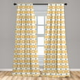 thumbnail image 5 of Ambesonne Yellow and White Curtains, Stripes Dots, Pair of 28"x84", Almond Green Apricot, 5 of 5