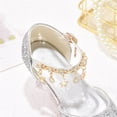 thumbnail image 4 of hoksml Girls Glitter Princess Heels with Star Ankle Strap, Sparkly Low Heel Dress Shoes for Wedding Party Pageant and Holiday Wear, 4 of 7