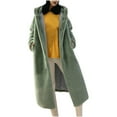 thumbnail image 2 of Winter Warm Coats for Women, Ladies Jackets Faux Coat Furry Faux Jacket Long Sleeve Outerwear, Christmas Gifts for Women Green L, 2 of 5