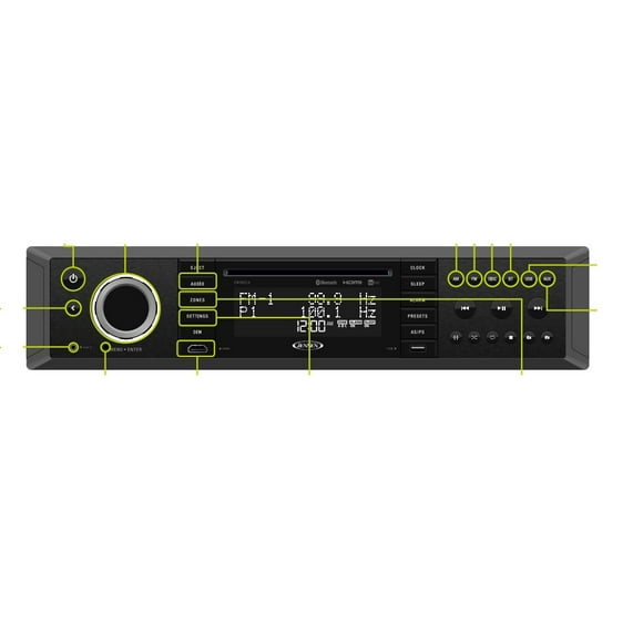 ASA Electronics Radio JWM92A Automobile; AM/FM; avec Fonction Bluetooth; avec Lecteur CD/DVD; avec Entrées Audio/USB Arrière; avec Contrôle MP3; Contrôle via App