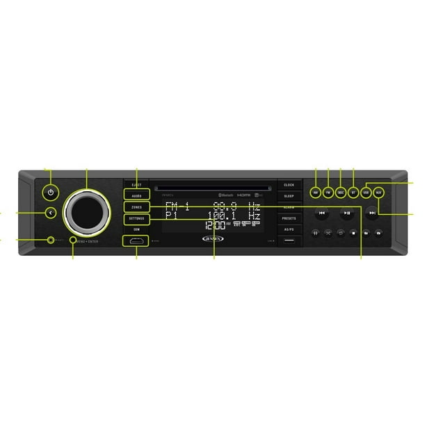 ASA Electronics Radio JWM92A Automobile; AM/FM; avec Fonction Bluetooth; avec Lecteur CD/DVD; avec Entrées Audio/USB Arrière; avec Contrôle MP3; Contrôle via App