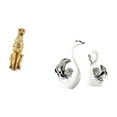 thumbnail image 5 of 2 Pieces Cheetah Figurine Swan Statue Animal Sculpture Ceramic Table Centerpiece for Home Office Decor, 5 of 8