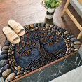 thumbnail image 1 of Flower Doormats Semicircular Printed Floor Mat Entrance Door Mat Bathroom Door Mat (Gray 3), 1 of 3