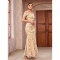 thumbnail image 4 of Gold Off-Shoulder Sequin Mermaid Evening Gown For Formal Party Prom, 4 of 6