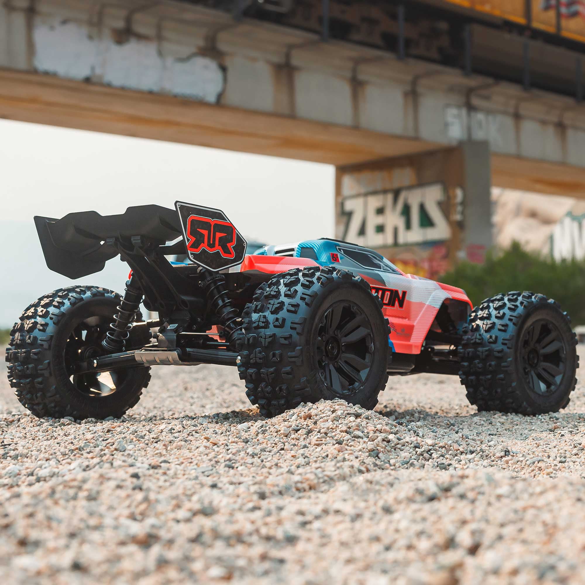 ARRMA RC Truck 1/8 KRATON 4X4 6S BLX BRUSHLESS V6 SPEED TRUCK RTR Battery and Charger Not Included Blue/Orange ARA8608V6T1