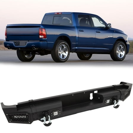 ECCPP Off Road Rear Bumper Compatible for 2019-2021 for Dodge Ram 1500 ,2019-2020 for Dodge Ram 1500 Classic ,with D-rings LED Lights