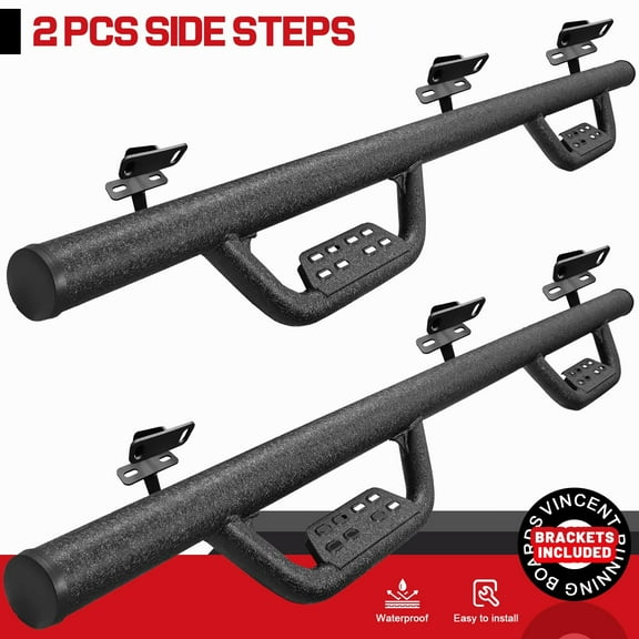 For 09-14 Ford F150 Super Cab Running Board Side Step Drop Nerf Bar Black BOC