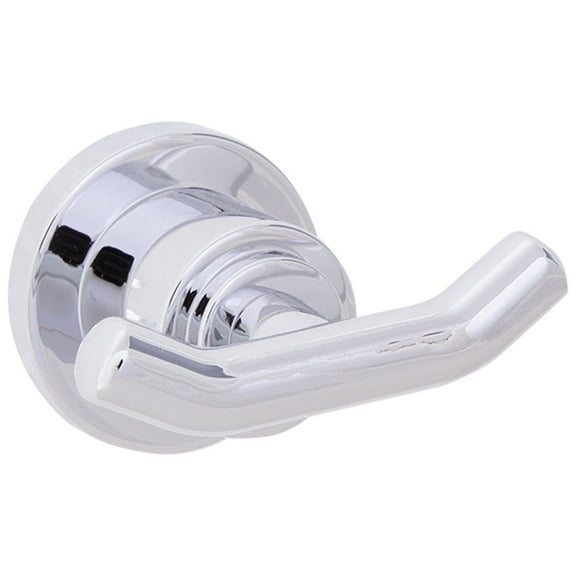 Design House Geneva Contemporary Double Robe Hook, Polished Chrome