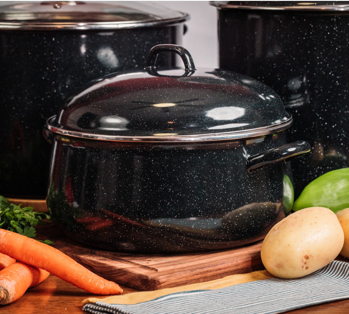 NWsystems 5.1 QT Cast Iron Dutch Oven, Non-stick and Enamel Interior,  Multi-purpose Cooking & Baking, Suitable to All Kinds of Cooktops,  Dishwasher