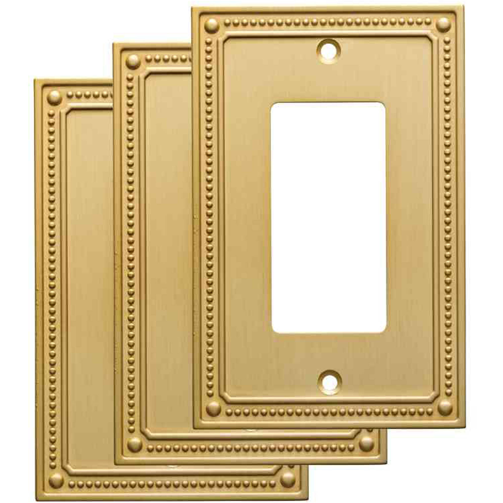 Franklin Brass Classic Beaded Single Decorator Wall Plate in Brushed