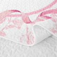 thumbnail image 5 of Feelyou Rose A Initial Twin Quilt Set for Girls, Reteo Princess Bow Twin Coverlet Set, Pink White, 2-Piece, 5 of 7