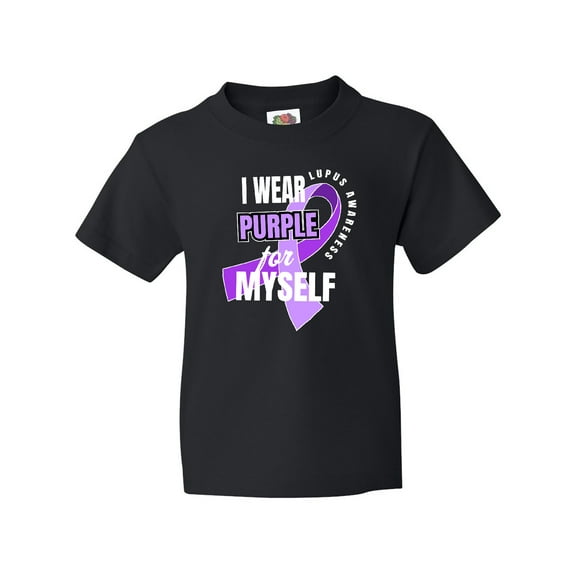 Inktastic I Wear Purple For Myself Lupus Awareness Youth T-Shirt