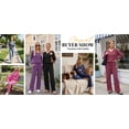 thumbnail image 6 of Fantaslook Plus Size Two Piece Lounge Sets for Women Vacation Travel Fall Outfits V Neck Tops Wide Leg Pants Matching Sets Women Clothing, 6 of 8