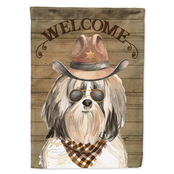 Carolines Treasures CK6362CHF Shih Tzu 2 Country Dog Flag Canvas House Size  Large multicolor